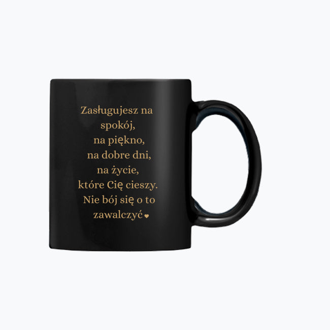 Elegancki kubek ceramiczny – 330 ml, idealny na prezent z motywacyjnym nadrukiem