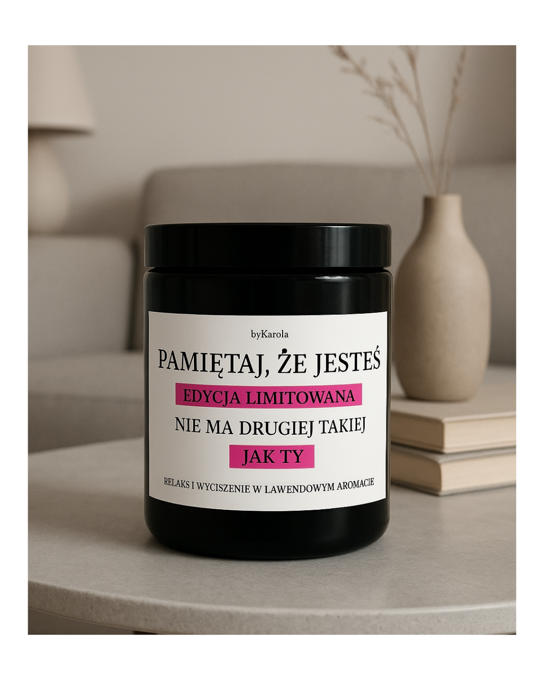 Świeca sojowa „Jesteś edycją limitowaną, zapach lawenda, 180 g