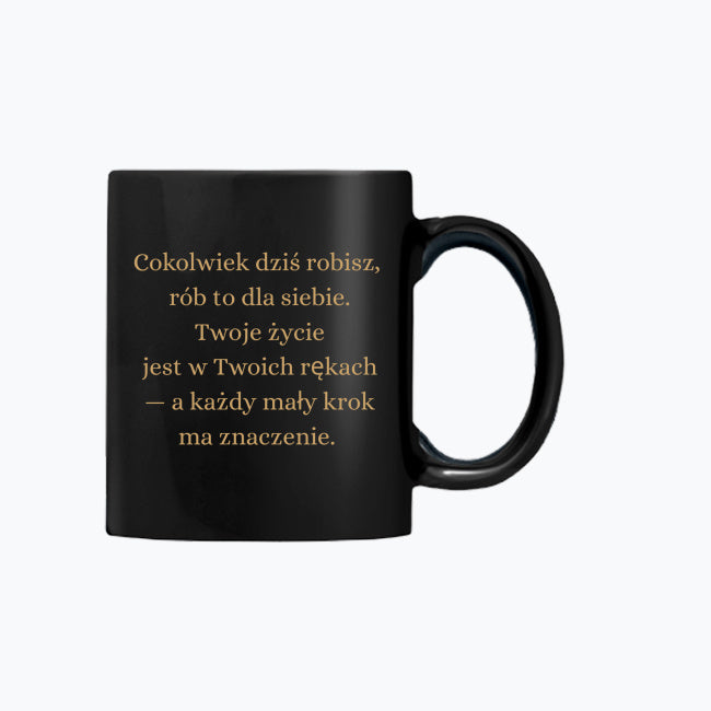 Kubek ceramiczny ze złotym napisem – 330 ml, idealny na prezent