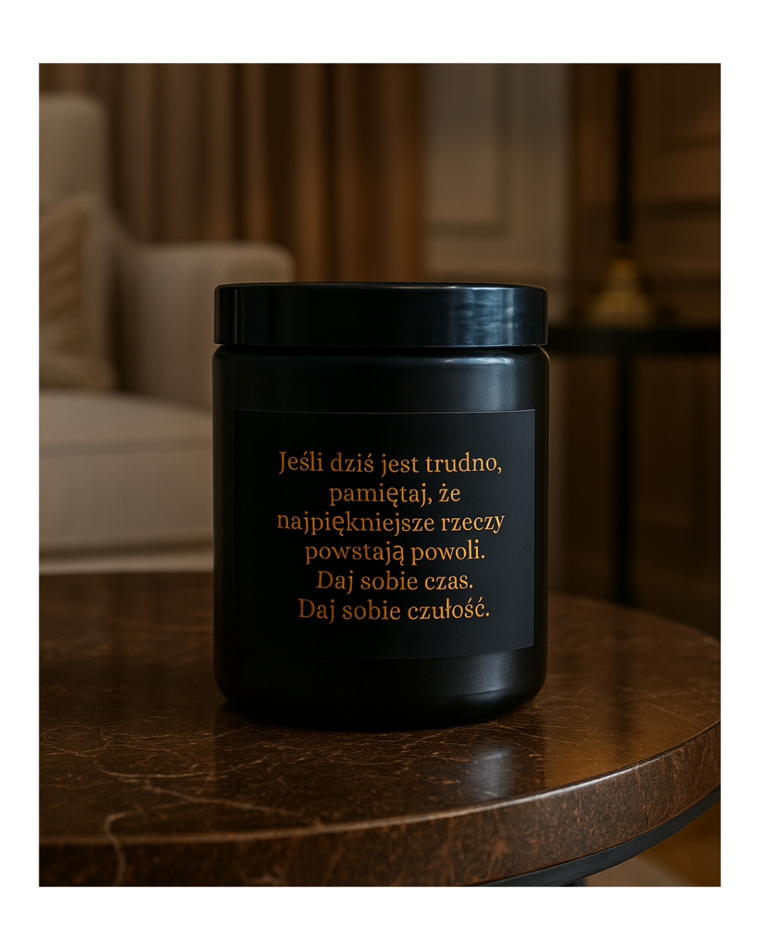 Świeca sojowa „Najpiękniejsze rzeczy powstają powoli” - Naturalna świeca zapachowa z przesłaniem - Idealna na prezent